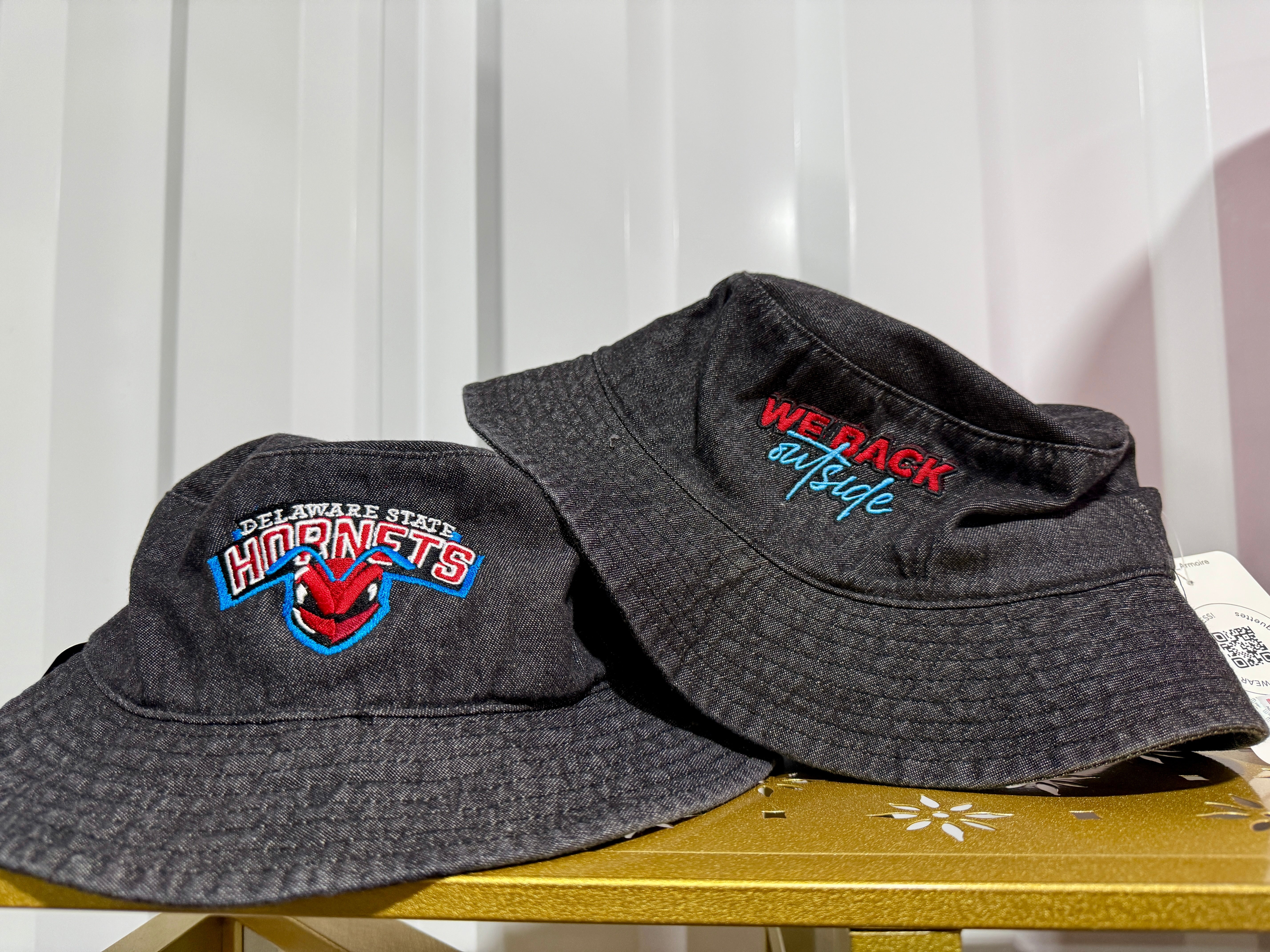 “Hornets” Black Denim Bucket Hat