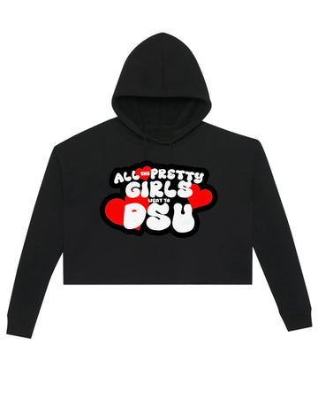 All the Pretty Girls Went to Del State Black Crop Hoodie