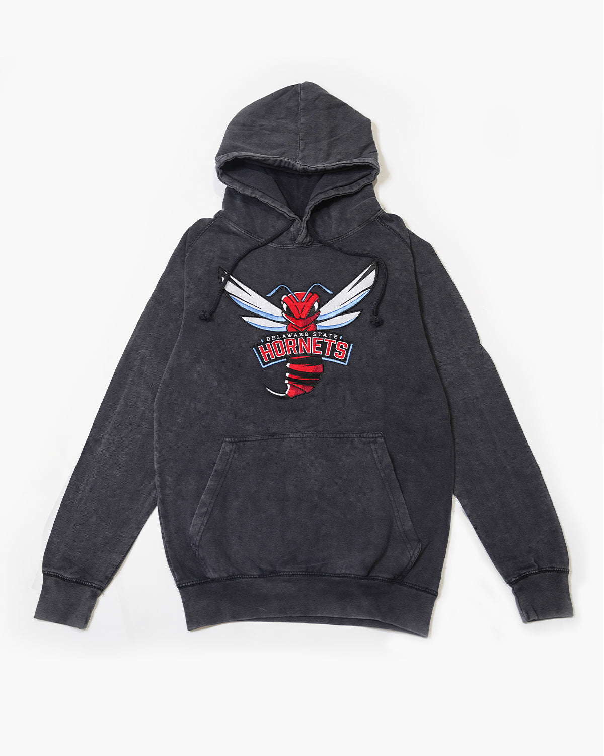 Hornets Black Acid Wash Hoodie