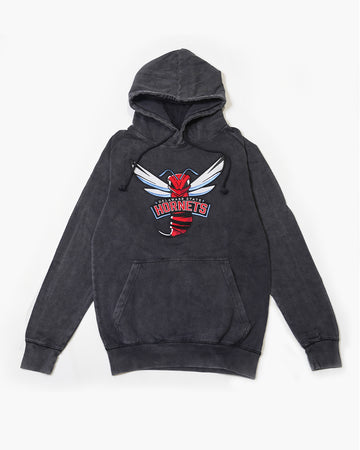Hornets Black Acid Wash Hoodie