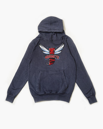 Hornets Blue Acid Wash Hoodie