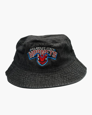 “Hornets” Black Denim Bucket Hat